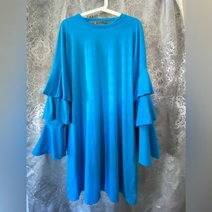 New Woman’s Midi Blue Casual Dress Size Large NWOT 🎁ON SALE